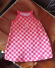 ASK JUNIOR童裝兒童裙子女童薄款夏裝小童休閑純棉吊帶裙度假公主裙 格子 90 曬單實(shí)拍圖
