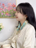 CRANTA KOMEIA絲巾女2026新款方巾珍珠磁吸扣圍脖領(lǐng)巾媽媽生日禮物送女生女友 藍色若葉 高級感送老婆女朋友實(shí)用高檔 曬單實(shí)拍圖