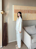 媞妮歐（DINIO）2026年純棉睡衣帶胸墊女款春秋季長(cháng)袖長(cháng)褲寬松大碼外穿家居服套裝 曬單實(shí)拍圖