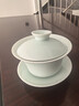 左茗右器 青瓷蓋碗茶杯 景德鎮陶瓷三才杯 泡茶碗 功夫茶具家用泡茶器 富貴粉青蓋碗-150ml 曬單實(shí)拍圖