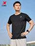 特步短袖針織衫男夏季新款戶(hù)外運動(dòng)跑步t恤衫速干衣半袖上衣訓練服 正黑色 XL 曬單實(shí)拍圖