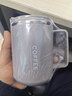 304不銹鋼馬克杯燕麥牛奶杯子宿舍家用帶蓋吸管水杯 304內膽【灰色款】 單個(gè)杯子 曬單實(shí)拍圖