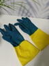 金錢(qián)花廚房洗碗家務(wù)洗衣服天然橡膠乳膠食品級膠皮清潔防水刷碗手套加厚 加長(cháng)加厚雙色1雙 大號L（適合男士） 曬單實(shí)拍圖
