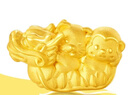 菜百首飾黃金轉運珠 足金國風(fēng)三合生肖十二生肖轉運珠 含繩  HJ 黃金轉運珠 約2.08g（鼠龍猴） 曬單實(shí)拍圖