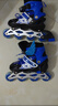 拓呈溜冰鞋兒童全套裝成人男女小孩旱冰鞋滑冰鞋輪滑鞋直排輪初學(xué)者 藍色八輪全閃鞋+配件 M （適合平時(shí)鞋碼32-37碼） 曬單實(shí)拍圖