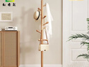 棲音閣實(shí)木衣架落地臥室衣帽架客廳掛衣服架子落地衣架家用立式掛包架 曬單實(shí)拍圖