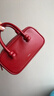 MUVA趙昭儀同款波士頓紅色包包手提包女通勤真皮斜挎包禮物 曬單實(shí)拍圖