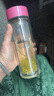 希諾（heenoor）雙層玻璃杯女家用辦公車(chē)載水杯高顏值泡茶杯子X(jué)N-9506粉色 300mL 曬單實(shí)拍圖