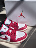 耐克喬丹女子輕便板鞋春季平底刺繡低幫運動(dòng)鞋JORDAN AJ1 DC0774 160白色/健身紅/黑/帆白 37.5 曬單實(shí)拍圖