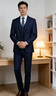 羅蒙（ROMON）品質(zhì)西服套裝男士商務(wù)正裝2026春秋新款高端純色新郎結婚西裝禮服 藍色西服+馬甲+西褲 2XL 180 曬單實(shí)拍圖