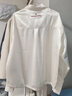 BJHG不計后果休閑襯衫女春季新款潮牌光澤感高光襯衣寬松收腰長(cháng)袖上衣 奶昔白 M 曬單實(shí)拍圖