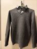 羅蒙假兩件針織衫男春秋長(cháng)袖休閑襯衫領(lǐng)加絨輕商務(wù)毛衣黑色加絨 XL 曬單實(shí)拍圖