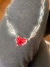 品岱紅色愛(ài)心項鏈女暗黑鎖骨鏈拼接朋克風(fēng)千禧辣妹風(fēng)格項鏈學(xué)生閨 紅心爪子拼接項鏈 曬單實(shí)拍圖