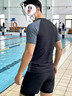 普拉施（PULASSI）pulassi泳衣男款泡溫泉成人三件套游泳裝備男全套套裝男士游泳衣 銳影黑【單件上衣】 【快干排濕 透氣不悶】 L （170-175cm）建議55-65kg 曬單實(shí)拍圖