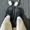 卡駱馳（CROCS）洞洞鞋貝雅卡駱班輕便耐磨一腳蹬休閑鞋|205089 黑色/白色-066 40 (250mm) 曬單實(shí)拍圖