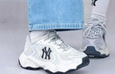 MLB官方老爹鞋男鞋子 網(wǎng)面運動(dòng)鞋透氣跑鞋情侶休閑鞋女鞋潮3ASHW075N 紐約洋基隊/米白色 38.5 (245mm) 曬單實(shí)拍圖
