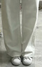 茵曼簡(jiǎn)約通勤闊腿直筒長(cháng)褲夏秋女裝高腰顯瘦寬松休閑褲子 珍珠白 26  曬單實(shí)拍圖