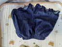 幼歌（YOUGE）嬰兒草莓休閑牛仔短褲夏季新款寬松柔軟木耳邊褲子 牛仔藍 90 cm 曬單實(shí)拍圖