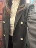 三彩2026春季新款智性休閑西裝外套收腰西服雙排扣抗皺通勤Z 經(jīng)典黑 S 155/80A 曬單實(shí)拍圖