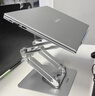 Rtako【最新三層丨可站立辦公】筆記本電腦支架散熱升降立式懸空平板桌面增高架華為游戲本蘋(píng)果MAC聯(lián)想 升級三層【站坐兩用】56cm高度丨銀 720度旋轉穩固不晃動(dòng) 曬單實(shí)拍圖