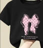艾諾輪女童夏裝t恤短袖兒童裝6-12歲中大童少女生夏季薄款半截袖上衣 【短袖】黑/隨機圖案 110 建議身高95-105CM左右 曬單實(shí)拍圖