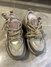 百麗（Belle）時(shí)尚撞色老爹鞋女2026春新厚底增高機能風(fēng)休閑鞋B3014AM6 金色 35 (225mm) 曬單實(shí)拍圖