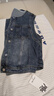 初語(yǔ)棉質(zhì)牛仔馬甲女2025秋季新款寬松無(wú)袖復古中藍開(kāi)衫顯瘦上衣 星空中藍 M 曬單實(shí)拍圖