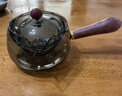 逍遙茶壺360度旋轉加厚耐高溫玻璃實(shí)木把手泡茶煮茶壺 逍遙壺煙青 540ml 曬單實(shí)拍圖