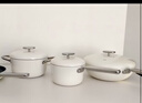 德世朗（DESLON）鈦陶瓷廚房鍋具三件套 廚具套裝全套家用喬遷之喜不粘炒菜鍋 【白】炒鍋+湯鍋+煎鍋+奶鍋 4件套 曬單實(shí)拍圖