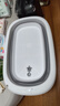 貝喜嬰兒洗澡盆新生嬰幼可折疊寶寶洗澡神器兒童用品大號坐躺托架浴盆 浴盆+感溫浴架+水勺+禮包 曬單實(shí)拍圖