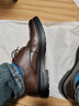 森達正裝皮鞋男春秋牛皮布洛克商務(wù)皮鞋JDZ36CM5 深棕 41 曬單實(shí)拍圖