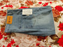 花花公子（PLAYBOY）牛仔褲男春夏季休閑褲子男士潮牌寬松直筒男褲 淺藍 34 曬單實(shí)拍圖