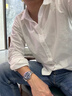 北海二巷新款秋季男士襯衫上衣打底百搭透氣潮牌純色休閑簡(jiǎn)約純棉開(kāi)衫 白色 L 120-135斤 曬單實(shí)拍圖