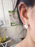 BJYLS999純銀針耳釘女小眾貓眼幾何耳環(huán)2026新爆款輕奢高級感大氣耳飾 玫瑰金色耳釘（999銀針） 曬單實(shí)拍圖