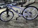 鳳凰（Phoenix） 山地自行車(chē)成年人男士女士學(xué)生變速減震油剎線(xiàn)剎山地車(chē)自行車(chē) 白藍色十刀輪高碳鋼車(chē)架 26寸（身高160-180左右） 24速數字指撥/默認線(xiàn)碟可改油碟 曬單實(shí)拍圖