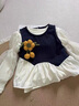 G.duck小黃鴨童裝女童秋裝套裝2025新款洋氣兒童向日葵衣服女孩寶寶秋裝 三件套 90 建議1~2歲【 80-90cm】cm 曬單實(shí)拍圖