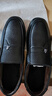 稻草人秋冬商務(wù)休閑鞋男士頭層牛皮鞋男正裝鞋懶人套腳豆豆鞋  黑色 44 曬單實(shí)拍圖