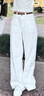 Navigare意大利小帆船水洗白色牛仔褲女士2026春夏季新款三防休閑闊腿褲子 云白 S 曬單實拍圖