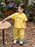 嘟嘟家兒童夏季套裝寬松男童短袖T恤上衣卡通女童夏裝休閑褲寶寶兩件套 奶黃色 100 曬單實(shí)拍圖