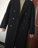 GXG男裝長(cháng)款毛呢大衣黑色冬2024年新品 黑色 175/L 曬單實(shí)拍圖