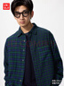 優(yōu)衣庫男裝女裝法蘭絨格子襯衫長(cháng)袖襯衣外套485132 485134 485134/68深藍色 4XL 曬單實(shí)拍圖