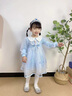 G.duck童裝女童裙子春秋新款?lèi)?ài)莎公主裙兒童連衣裙女孩中小童生日禮服裙 藍色 110 曬單實(shí)拍圖