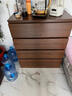 2026新款美式斗柜收納柜靠墻五斗柜房間置物柜客廳復古儲物柜 100CM白+深胡桃 【兩門(mén)三抽】 大容量 曬單實(shí)拍圖