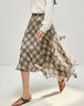 茵曼（INMAN）可露麗不規則復古格子半身裙2026春季女裝新款飄逸傘擺長(cháng)裙 淺咖格 L 曬單實(shí)拍圖