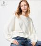 優(yōu)衣庫女裝3D棉質(zhì)圓領(lǐng)針織衫/毛衣毛衫482974 01 乳白色 L 曬單實(shí)拍圖