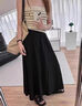 莫代爾黑色半身裙女夏季高腰a字裙梨形身材遮胯大碼胖mm顯瘦遮肚山本裙 黑色【常規款】 S 建議體重80-100斤 曬單實(shí)拍圖