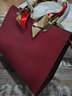 ANYSMIC包包女包奢侈品2026新款手提女包真皮托特結婚新娘婚包高級感單肩 紅色 曬單實(shí)拍圖