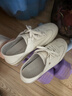 百田森牛皮運動(dòng)鞋女款2025新款軟底不累腳女鞋平底休閑小白鞋 奶油白 40 曬單實(shí)拍圖