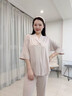 英氏（YEEHOO）月子服A類(lèi)春夏款哺乳期月子服孕婦家居服套裝再生纖維素纖維 慵懶奶油【10A抑菌-七分袖】 M【建議體重90-110斤】 曬單實(shí)拍圖