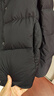 艾萊依羽絨服女輕暖面包服泡芙短款可脫卸連帽鵝絨外套 月夜黑M 曬單實(shí)拍圖